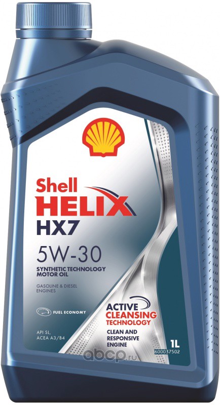550046376 Масло Shell моторное 5W30 HX 7 A3/B4 SL SG+ 1л (полусинтетика) — фото 255x150