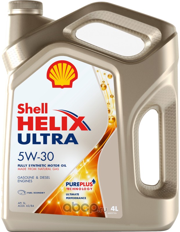 550046387 Масло Shell моторное 5W30 Helix Ultra SL/CF, A3/B3, A3/B4 4 л (синтетика) — фото 255x150