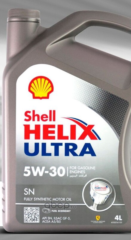550054589 Масло Shell моторное 5W30 Helix Ultra SN A5/B5 4 л (синтетика) OMAN — фото 255x150