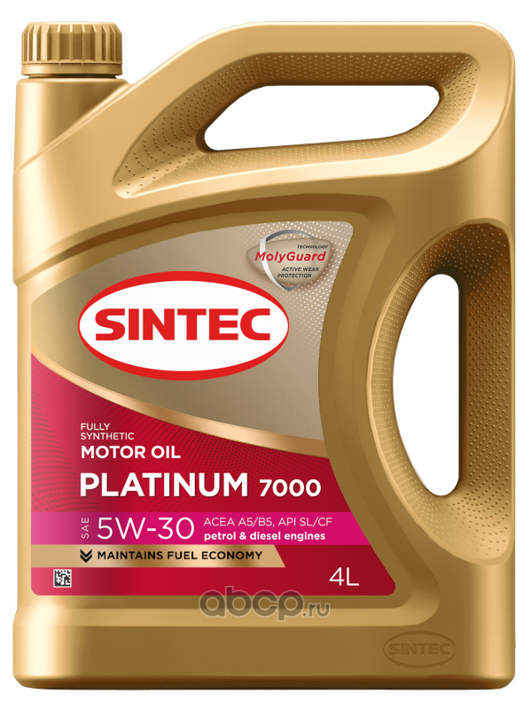 600158 Масло моторное Sintec Platinum 7000 5W-30 синтетическое 4 л 600158 — фото 255x150