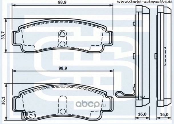 179886 Колодки тормозные NISSAN SUNNY III (N14) задние STARKE 179-886 — фото 255x150