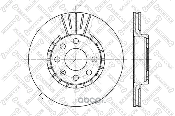 60203617vsx Диск тормозной передний Opel Astra/Vectra 1.8/1.7TD 91> STELLOX 6020-3617V-SX — фото 255x150