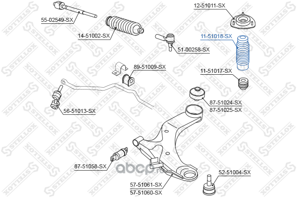 1151018sx Пыльник амортизатора переднего Hyundai Elantra 00 — фото 255x150