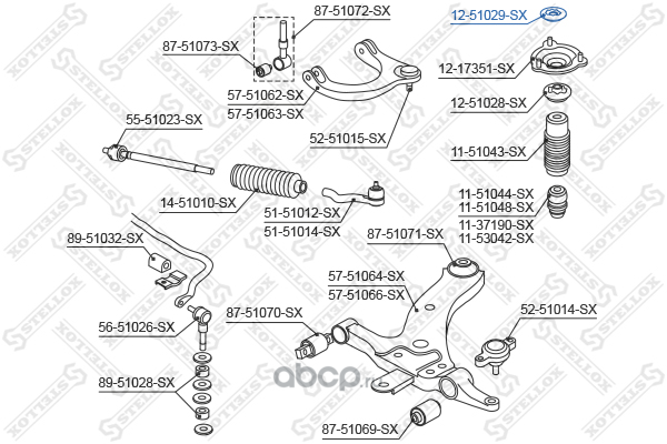 1251029sx Опора амортизатора переднего верхняя Hyundai Sonata EF 01-04, KIA Magentis 01 — фото 255x150