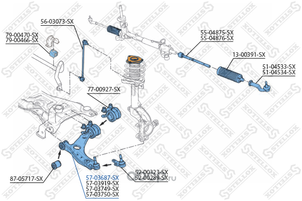 5703687sx рычаг нижний левый! Ford Focus C-Max 03-07/Focus 04>, Volvo S40/V50 04> — фото 255x150