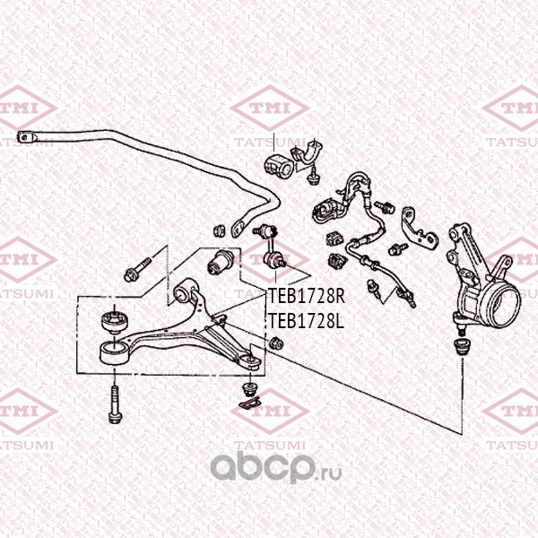 teb1728l     Стойка стабилизатора Honda Civic, CR-V, FR-V, Stream 01- TATSUMI — фото 255x150