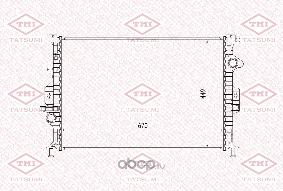 tga1043 Радиатор охлаждения FORD Focus/C-Max/Galaxy/Mondeo/S-Max 06->LAND ROVER Discovery Sport/Freelander/Range Rover Evoque 06->VOLVO S60/S80//V40/V60/V70/XC60/XC70 06-> TATSUMI TGA1043 — фото 255x150
