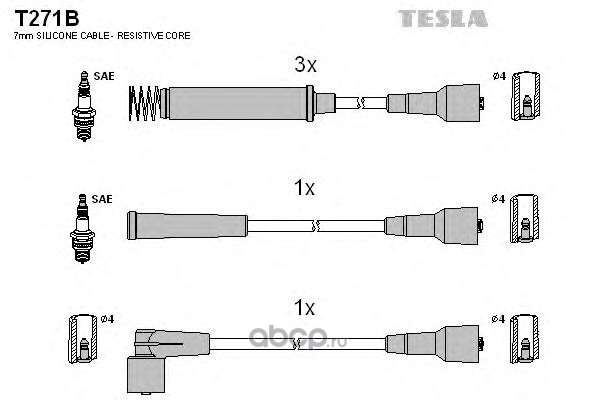 t271b Провода высоковольтные компл. Opel TESLA T271B — фото 255x150