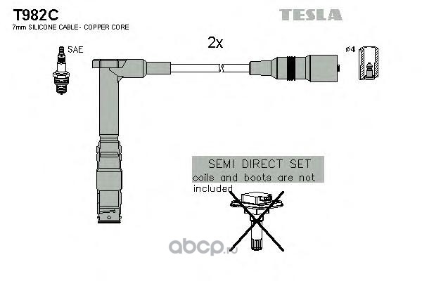 t982c Провода высоковольтные компл. MB W202/124/210 TESLA T982C — фото 255x150
