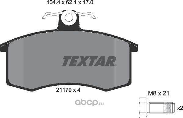 2117002 Колодки передние ВАЗ 2108-09 TEXTAR 2117002 — фото 255x150