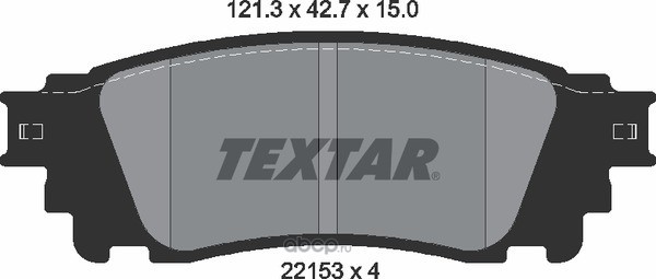 2215301 Колодки тормозные LEXUS NX300H (14-) задние (4шт.) TEXTAR — фото 255x150