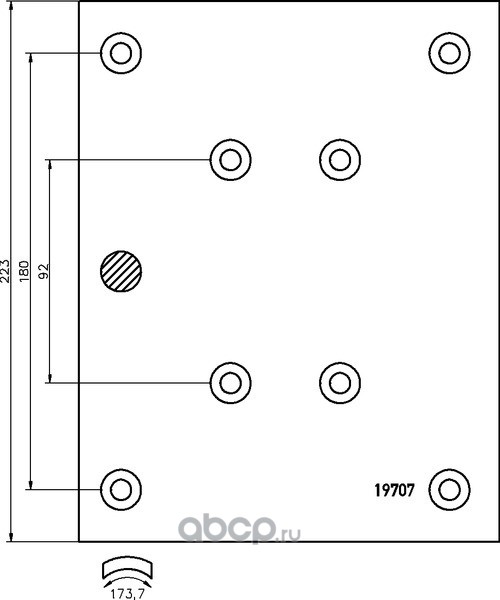 1970701 Накладка тормозной колодки MERCEDES NEOPLAN (410x223) стандарт 72 отв. 8x20 / 93060 (8шт.) TEXTAR — фото 255x150