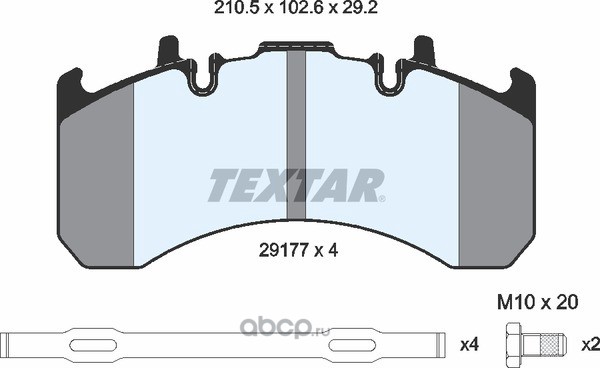 2917705 Колодки тормозные VOLVO FH дисковые (211x100x30) (4шт.) TEXTAR — фото 255x150