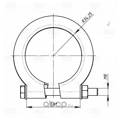 eclp68 Хомут глушителя 68 мм. кольцевой; Trialli — фото 255x150