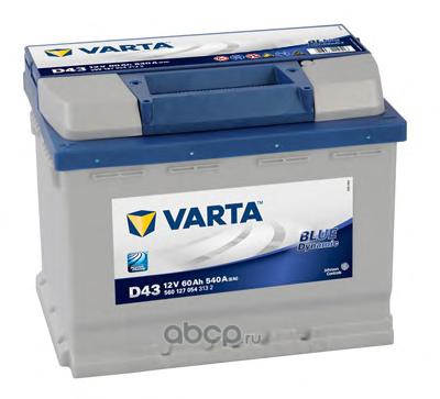 5601270543132 Аккумулятор VARTA Blue Dynamic  60Ah/540 лев.+ /242x175x190 — фото 255x150
