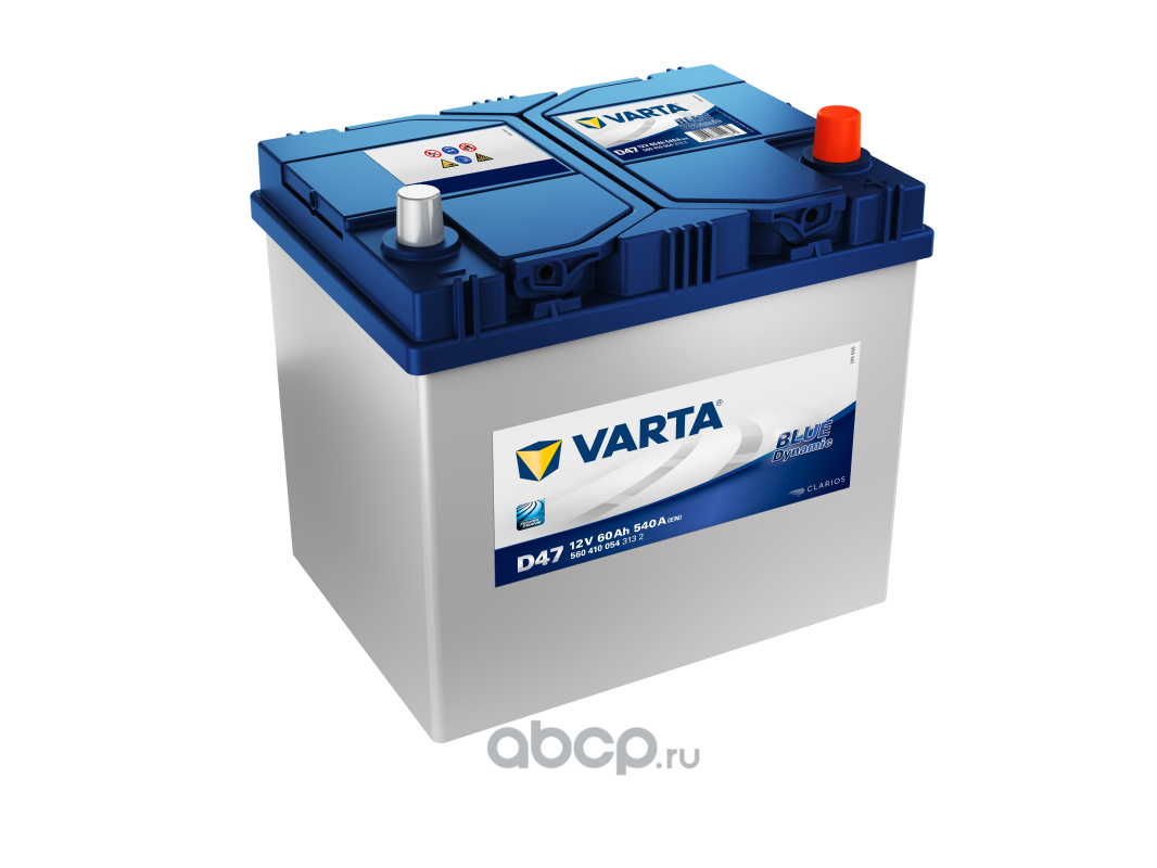 560410054 Аккумулятор VARTA Blue Dynamic 60 А/ч обратная R+ D47 232x173x225 EN540 А — фото 255x150