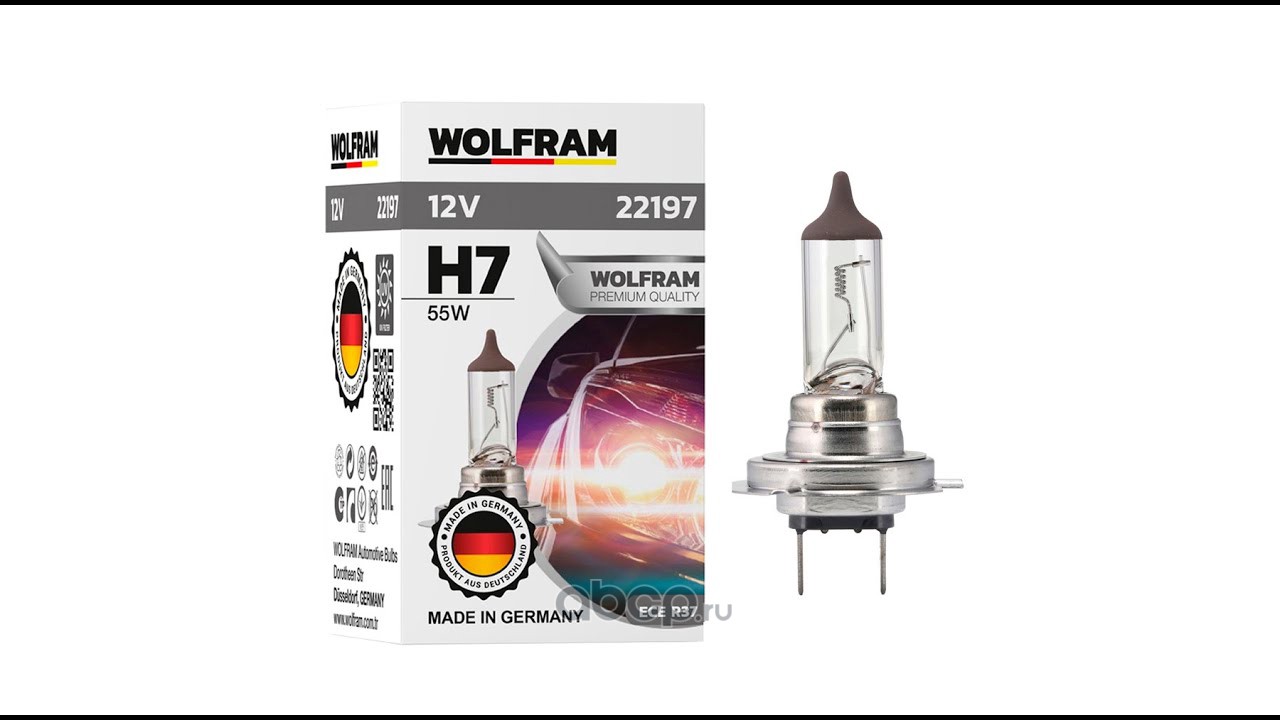 22197 Лампа 12V H7 55W PX26d WOLFRAM HALOGEN BULB 1 шт. картон 22197 — фото 255x150