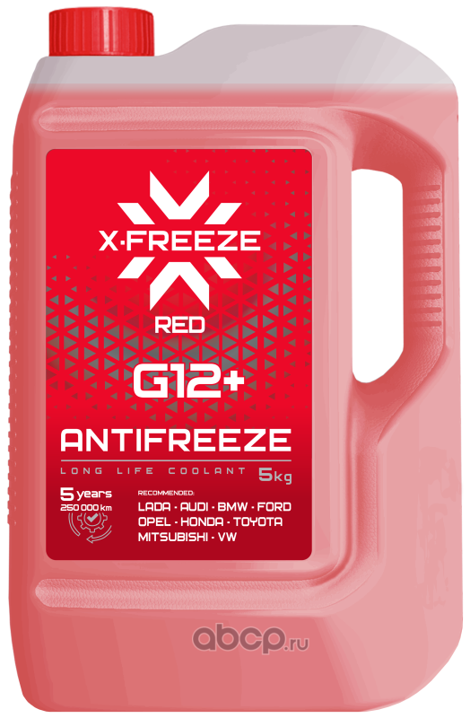 430140009 Антифриз 5кг красный X-Freeze G12+ (-40°С) — фото 255x150
